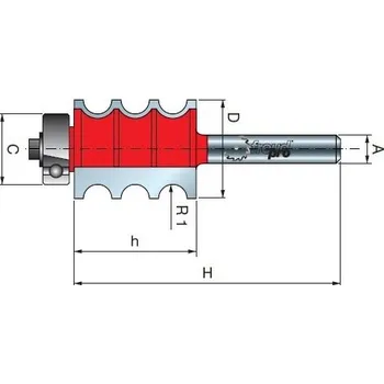 Fréza Stopková fréza rádiusová na dřevo FREUD 80-55208 R=3,2 D=22,2 A= 8 s ložiskem