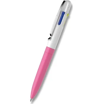 Kuličkové pero Schneider Take 4 Neon - neonově růžová/bílá