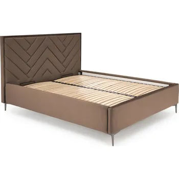 Postel Čalouněná postel Modulo W1 béžová s úložným prostorem a čelem do ložnice