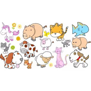 Samolepící dekorace Samolepka na zeď Mazlíčci Zvířátka 4 - L