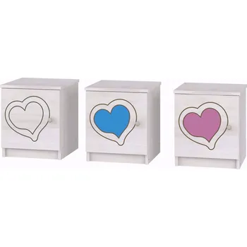 Noční stolek Noční stolek Srdce BÍLÁ - Bílá