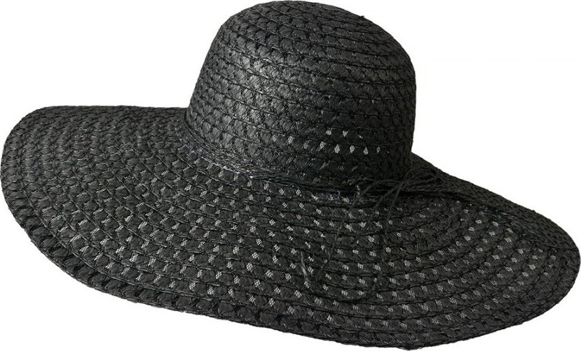 Dámský černý slaměný sluneční klobouk - 57 cm