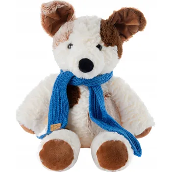 plyšák MIŚ GUSTAW PES ROBERT PLYŠÁK PLYŠÁK BÍLO-HNĚDÝ - 30 cm