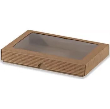 Krabička na výslužku Dárková krabice s průhledným okénkem 22x17x3,5 cm