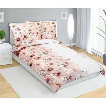 Povlečení Bellatex Saténové povlečení Květ lososová, 140 x 200 cm, 70 x 90 cm