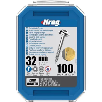 Šroub Kreg Zinc Maxi-Loc Šrouby pro skryté spoje 32 mm jemný závit 100 ks