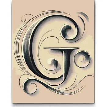 Malování podle čísel - Písmeno G Velikost: 30x40cm, Rámování: Pouze srolované plátno