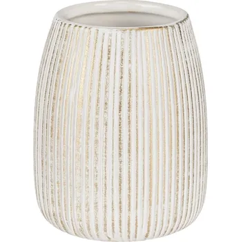 Držák na kartáček Bílý/ve zlaté barvě keramický kelímek na zubní kartáčky Pascoli – Wenko ID_1778084