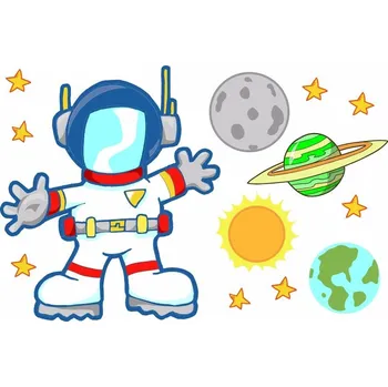 Samolepící dekorace Kosmonaut samolepka na zeď - S