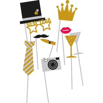 Balónek Rekvizity do fotokoutku Golden Wishes - 10 ks Rozbalev(n)o