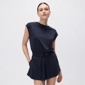 Dámské šaty Reserved - Krátký overal z modalu - tmavomodrá - XQ220-59X - XQ220-59X-XL