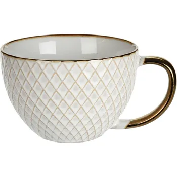 Stolování Siaki Collection Keramický hrnek Queen 400 ml zlatý/bílý