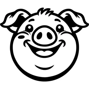 Samolepicí dekorace na vozidlo Samolepka prasátko na auto a motorku, tuning nálepka (5923)