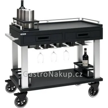 Servírovací stolek Zepe Servírovací vozík Tactus na víno a likéry, černý