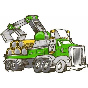 Samolepící dekorace Vozík samolepka na zeď - S