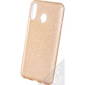 Pouzdro na mobilní telefon 1Mcz Shining TPU třpytivý ochranný kryt pro Samsung Galaxy M20, zlatý