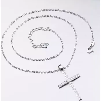Náhrdelník Dámský náhrdelník stříbro 925 křížkem SST-15979 délka 42 cm