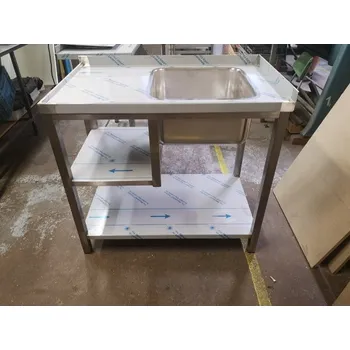 Nerezový dřez Atypický jednodřez s policí