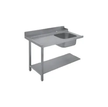 Jídelní stůl RM GASTRO Stůl vstupní 160 x 75 x 85 cm pravý s dřezem 40 x 50 x 25 cm - CTS 160 IDR