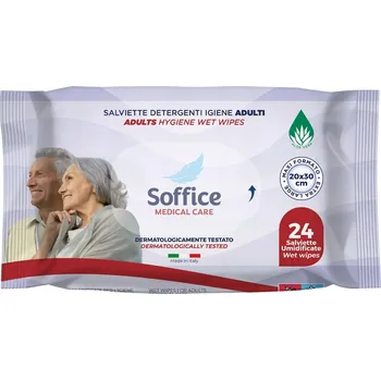 Vlhčený ubrousek VLHČENÉ UBROUSKY PRO DOSPĚLÉ SOFFICE MEDICAL CARE 24 ks