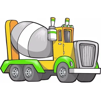 Samolepící dekorace Míchačka zelená samolepka na zeď - S