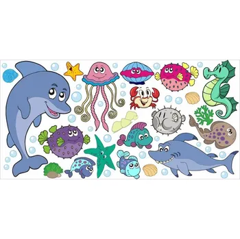 Samolepící dekorace Mořský svět samolepka na zeď - S