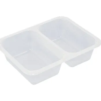 Jednorázové nádobí Miska PP zatavovací 2-dílná (227x178x50 mm) transparentní