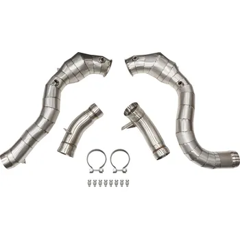Výfuková trubka TurboWorks Downpipe Mercedes Benz GLC63 M177 18+ CAT 200 + Heat Shield
