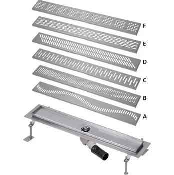 sprchový žlab Nerezový koupelnový žlábek Sanela SLKN 03A (X) - SLKN 03F(X) do prostoru, délka 750 mm