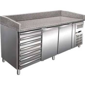 RM GASTRO Stůl chladicí pizza MTP 2D 7ZN, 2x dveře + 7 zásuvek