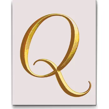 Malování podle čísel - Písmeno Q Velikost: 30x40cm, Rámování: Pouze srolované plátno
