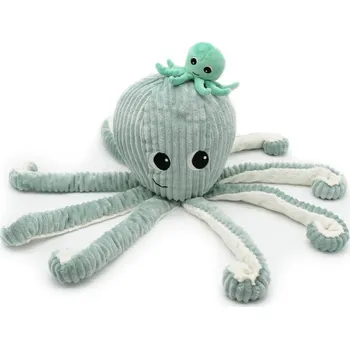 plyšák Les Déglingos Plyšová chobotnice - máma s miminkem barva: mintová