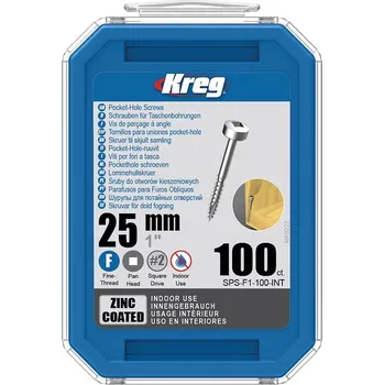 Kreg Zinc Pan-Head Šrouby pro skryté spoje 25 mm jemný závit 100 ks
