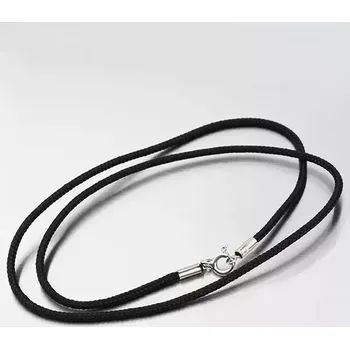 Náhrdelník Náhrdelník stříbro 925 stříbra a textilu N1402009-0871-SLX délka 42 cm