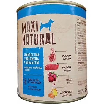 Krmivo pro psa Maxi Natural Krmivo mokré pro psa Jehněčí a hovězí maso s červenou řepou 800 g