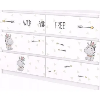 Dětská skříň Komoda R140 Hrošík - Bílá