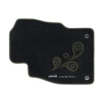 autokoberec Velurové koberece Opel Adam černé se žlutým stehem Paisley