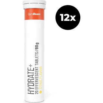 Anabolizér Gymbeam Hydrate + šumivý 12 x 20 tab citrusové ovoce 12 x 20 tab