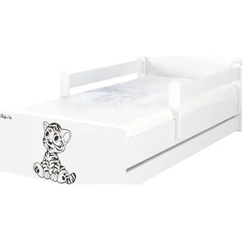 Dětská postel Dětská postel Max Tygřík 160x80 cm - BÍLÁ - Bez zábran a bez šuplíku