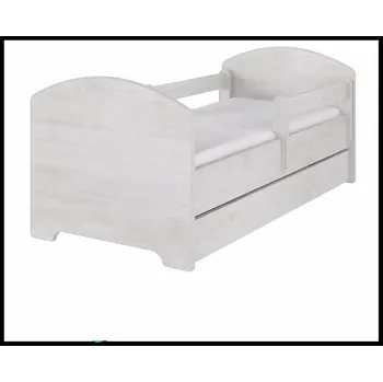 Dětská postel Dětská postel BÍLÁ 160x80 cm - 1x krátká + 1x dlouhá zábrana bez šuplíku