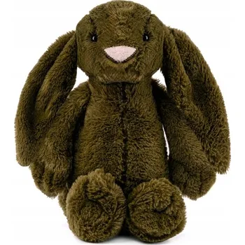 plyšák VELKÝ PLYŠOVÝ MEDVÍDEK KRÁLÍK FIGO PLYŠÁK 30 cm OLIVOVÝ