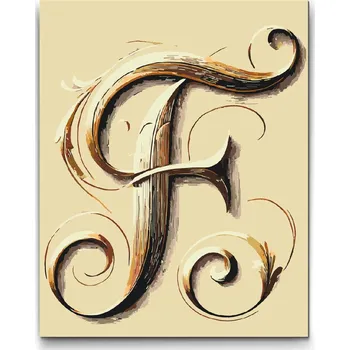 Malování podle čísel - Písmeno F Velikost: 30x40cm, Rámování: Pouze srolované plátno