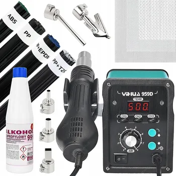 Svářečka SADA SVAŘOVACÍ SOUPRAVA NA PLASTY HOTAIR YIHUA 959D 700W SVAŘOVACÍ DRÁT ABS PP EPDM IPA