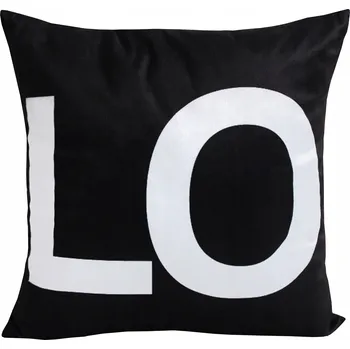 Povlak na polštářek DEKORAČNÍ POVLEČENÍ NA POLŠTÁŘ AMOUR LOVE 40 X 40 CM S NÁPISEM ''LO'' ČERNÉ