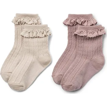 2 páry dětské merino ponožky Nora Dry rose WHEAT Velikost: 29-32