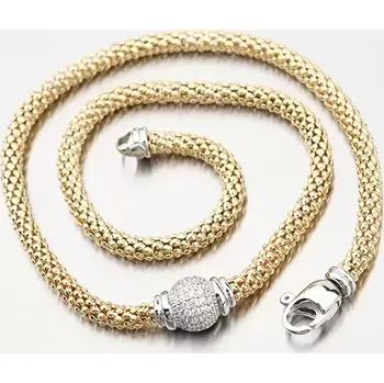 Náhrdelník Dámský náhrdelník stříbro 925 zirkon zlacený N1900542-2196-SLX délka 42 cm