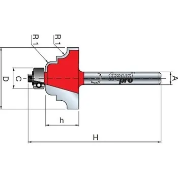 Fréza Stopková fréza tvarová na dřevo FREUD 38-30608 R=4,0 D=29,4 A= 8 s ložiskem