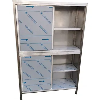 Nerezová skříň dělená s posuvnými dvířky 1500 x 400 x 1800 mm