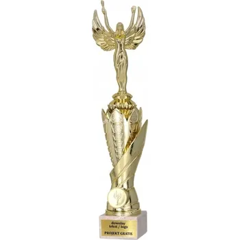 Zlatý pohár, soška s figurkou Viktorie 38 cm + GRAVÍROVÁNÍ DÁREK