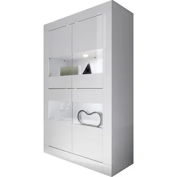 Komoda Sconto Vitrína Basic 2 DTD s lakovaným povrchem bílý